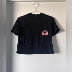 Brand New Volcom Floral Cropped Black T-Shirt